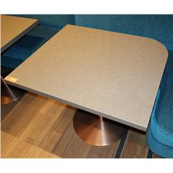 Brown Polished Natural Stone Table w/ Rounded Corner 36" x 30" (no dents or dings)