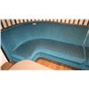 Image 2 : Teal Blue Curved Banquette (Chenille Upholstered), Approx. 6' Overall L, 27.5" Depth