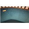 Image 5 : Teal Blue Curved Banquette (Chenille Upholstered), Approx. 6' Overall L, 27.5" Depth
