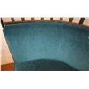 Image 6 : Teal Blue Curved Banquette (Chenille Upholstered), Approx. 6' Overall L, 27.5" Depth