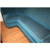 Image 7 : Teal Blue Curved Banquette (Chenille Upholstered), Approx. 6' Overall L, 27.5" Depth