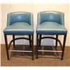 Image 2 : ENO Low Back Bar Stools w/Blue Leather (purchased for $4537 each stool)