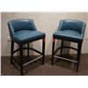 Image 1 : ENO Low Back Bar Stools w/Blue Leather (purchased for $4537 each stool)