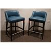 Image 2 : ENO Low Back Bar Stools w/Blue Leather (purchased for $4537 each stool)