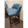 Image 9 : ENO Low Back Bar Stools w/Blue Leather (purchased for $4537 each stool)