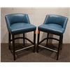 Image 1 : ENO Low Back Bar Stools w/Blue Leather (purchased for $4537 each stool)
