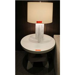 Round White Side Table 27.5” Dia.