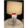 Image 1 : Lamont 27” Driftwood Style Composite Lamp, Oval Shade 15” Dia.
