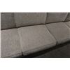 Image 3 : Long Beige/Brown Sofa - 10’6 L, 35” Back to Front, 25” Frame Height