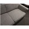 Image 7 : Long Beige/Brown Sofa - 10’6 L, 35” Back to Front, 25” Frame Height