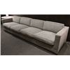 Image 9 : Long Beige/Brown Sofa - 10’6 L, 35” Back to Front, 25” Frame Height