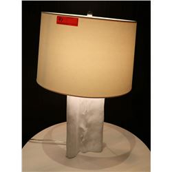 Lamont 27” Driftwood Style Composite Lamp, Oval Shade 15” Dia.