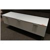 Image 2 : 6-Door Wall-Mount Floating Cabinet System w/ White Stone Top 81 x 24 x 18H