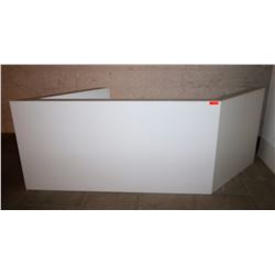 White Geometric Reception Desk/Station  7’ Front, 7' Back, 42” H, 25.5” Depth