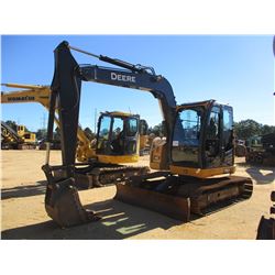 2015 JOHN DEERE 75G HYDRAULIC EXCAVATOR, VIN/SN:J015571 - 7' STICK, 24" BUCKET, BLADE, CAB, A/C, MET