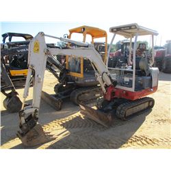 2013 TAKEUCHI TB016 MINI EXCAVATOR, VIN/SN:116116400 - 4' STICK, 12" BUCKET, CANOPY, METER READING 7