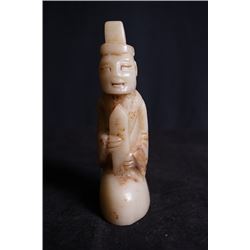 White Jade Ancient Character Statue.