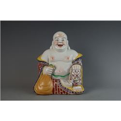 "Fu Jian Hui Guan" Famille-Rose Figure of Budai.