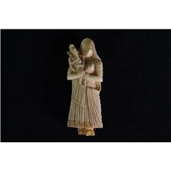 Middle 20th Century Natural Material Carved  Lady  Decoration.