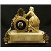 Image 2 : French spelter and alabaster antique desk clock with mirror