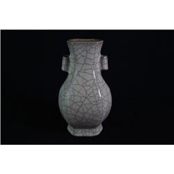 Ge-Glazed Two-Ear Hexagonal Vase