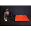 Image 1 : Two Vase decorations, Two Glasses candlesticks and One Big square plate.