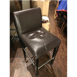 BROWN LEATHER BAR STOOL