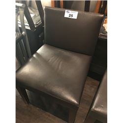 BROWN LEATHER RESTAURANT CHAIR