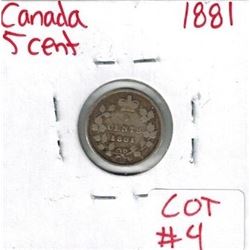1881 Canadian Silver 5 Cent