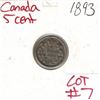 Image 1 : 1893 Canadian Silver 5 Cent