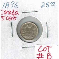 1896 Canadian Silver 5 Cent