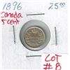 Image 1 : 1896 Canadian Silver 5 Cent