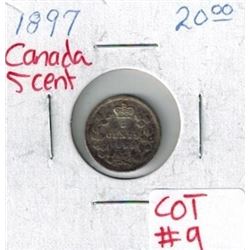 1897 Canadian Silver 5 Cent