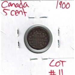 1900 Canadian Silver 5 Cent