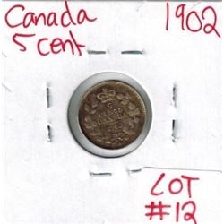 1902 Canadian Silver 5 Cent