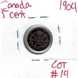 1904 Canadian Silver 5 Cent