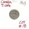 Image 1 : 1908 Canadian Silver 5 Cent