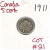 Image 1 : 1911 Canadian Silver 5 Cent
