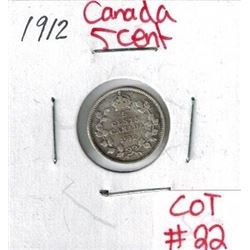 1912 Canadian Silver 5 Cent