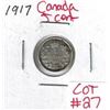 Image 1 : 1917 Canadian Silver 5 Cent