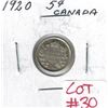 Image 1 : 1920 Canadian Silver 5 Cent