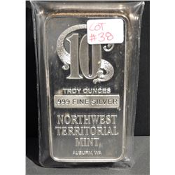 10 Troy Ounces .999 Fine Silver Northwest Territorial Mint (NTR)