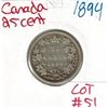 Image 1 : 1894 Canadian Silver 25 Cent