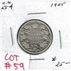 Image 1 : 1905 Canadian Silver 25 Cent