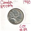 Image 1 : 1940 Canadian Silver 25 Cent
