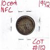 Image 1 : 1942 Newfoundland Silver 10 Cent