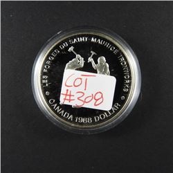 1988 Canadian Commemorative PROOF Silver Dollar IRONWORKERS