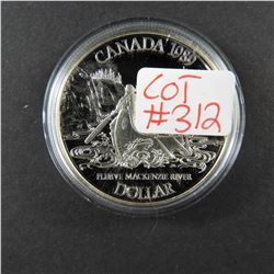 1989 Canadian Commemorative PROOF Silver Dollar MACKENZIE RIVER