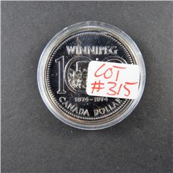 1974 Canadian Commemorative Silver Dollar WINNIPEG