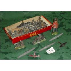 Box of old lead figures approx 20